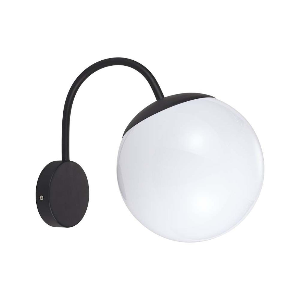 V-TAC Lampada LED da Muro con Sfera Opale 1XE27 Colore Nero Opaco IP44 V-TAC Lampada LED da Muro con Sfera Opale 1XE27 Colore Nero Opaco IP44